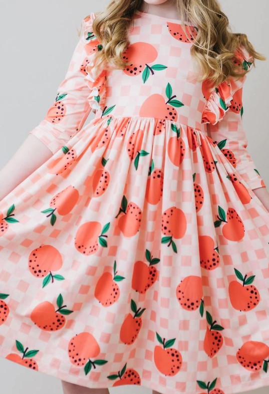 Apple Orchard Gingham Pocket Twirl Dress
