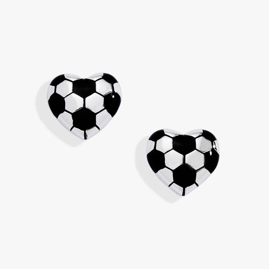 Soccer Heart Stud Earrings
