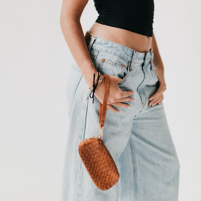 Dylan Woven Sunglass Case Wristlet