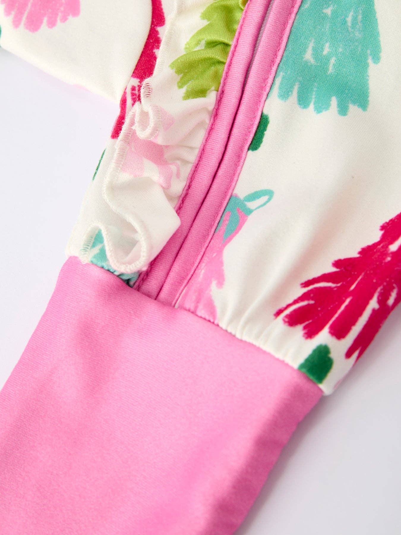 Rylee Faith Designs - Christmas tree Baby Girls Romper with Long Sleeves