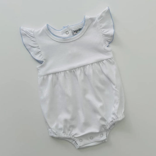 Picot Trim Knit Flutter Sleeve Bubble