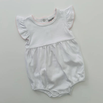 Picot Trim Knit Flutter Sleeve Bubble