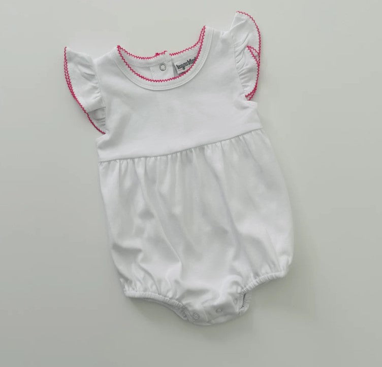 Picot Trim Knit Flutter Sleeve Bubble