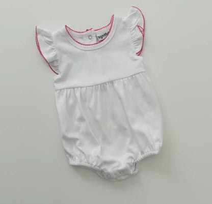 Picot Trim Knit Flutter Sleeve Bubble