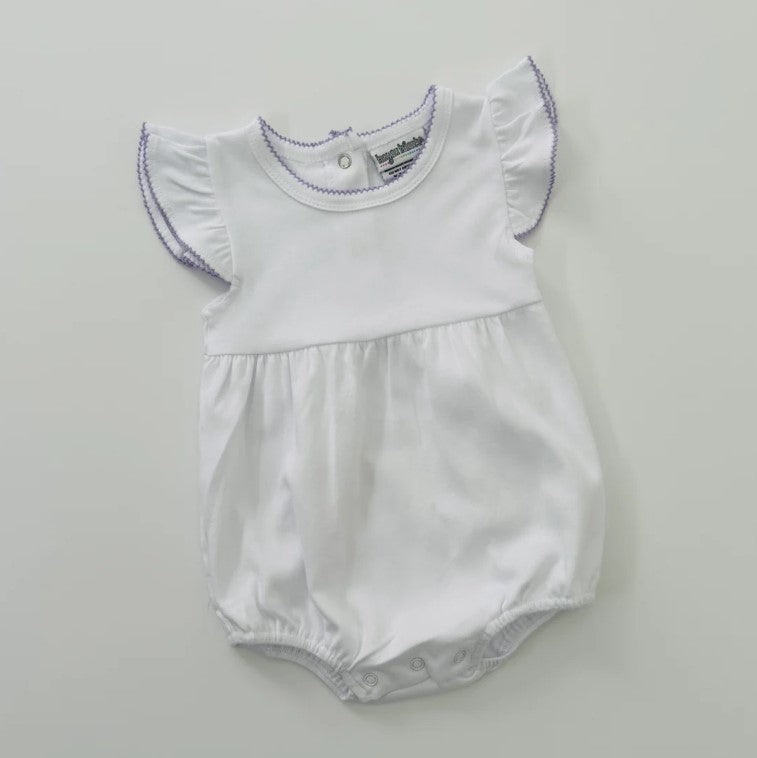 Picot Trim Knit Flutter Sleeve Bubble