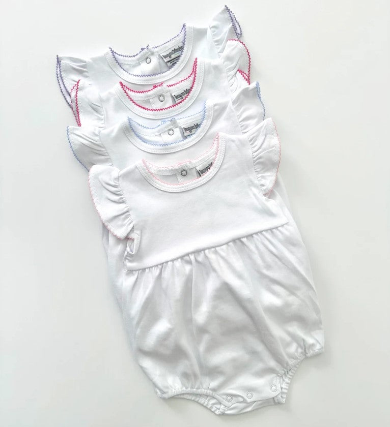 Picot Trim Knit Flutter Sleeve Bubble