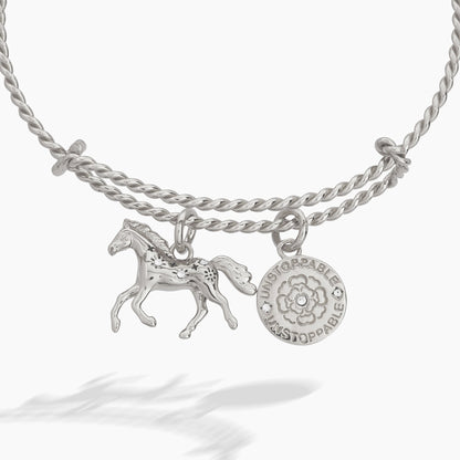 Horse Girl Rope Textured Charm Bangle