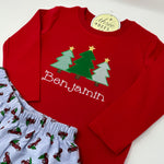 Christmas Tree Applique Boys T-Shirt