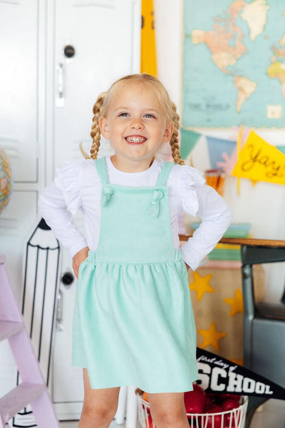 Mint Faux Suede Pinafore