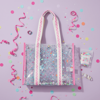 Confetti-filled Clear Vinyl Tote Bag