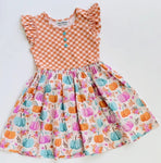 Orange Gingham Pumpkin Dress