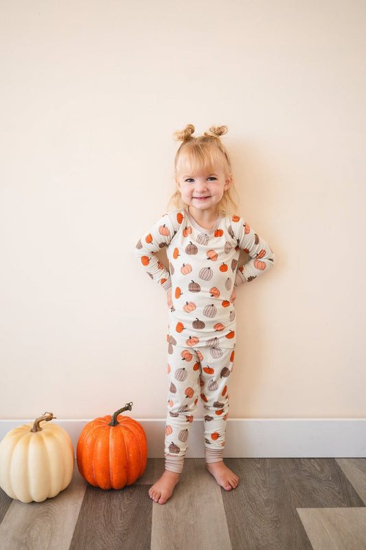 PREORDER - Pumpkins Beige (Long Sleeve PJ)