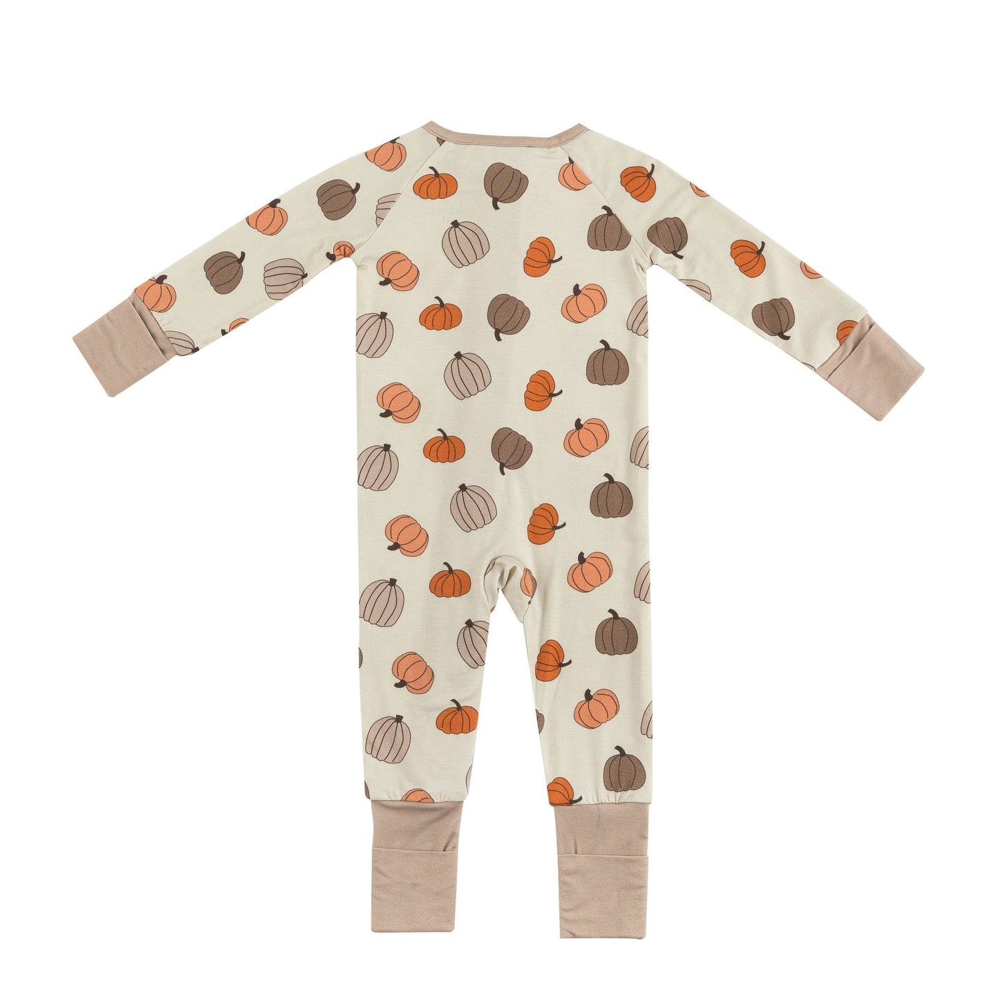 PREORDER - Pumpkins Beige (Convertible Zip Footies)