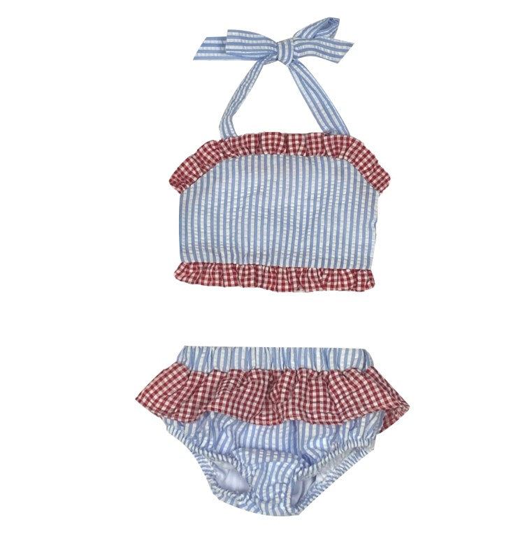 Seersucker Ruffle Bikini