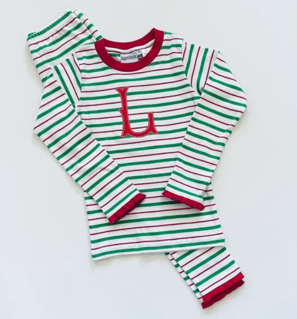 Ruffle Fitted Two-Piece Christmas Lounge Set