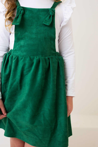 Evergreen Faux Suede Pinafore