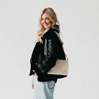 Wrenlee Woven Flap Crossbody