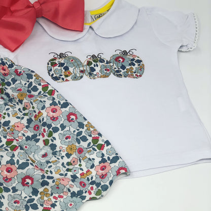 Pumpkin Trio Girls Applique Top