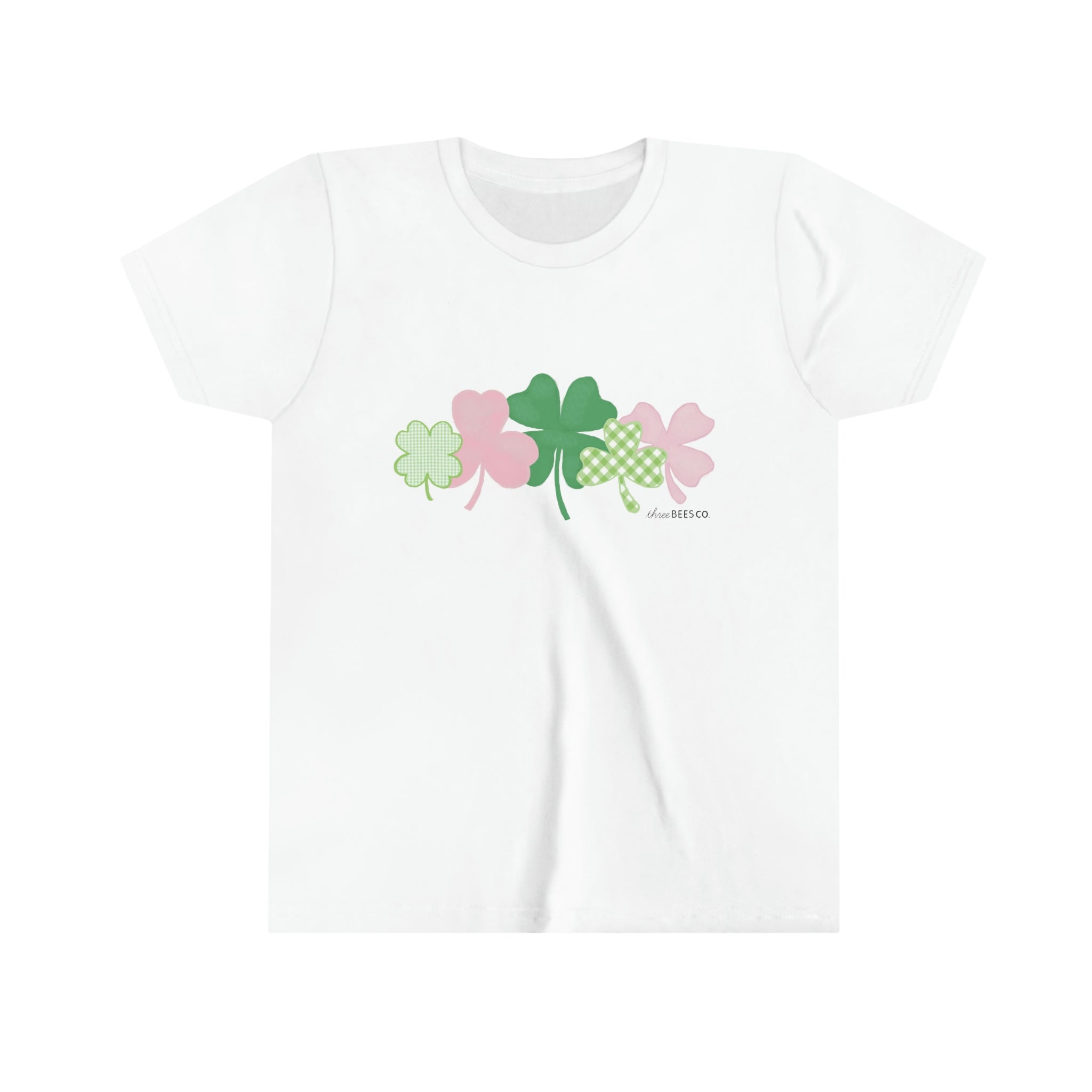 St. Patrick's Day Watercolor Shamrock Girls T-Shirt