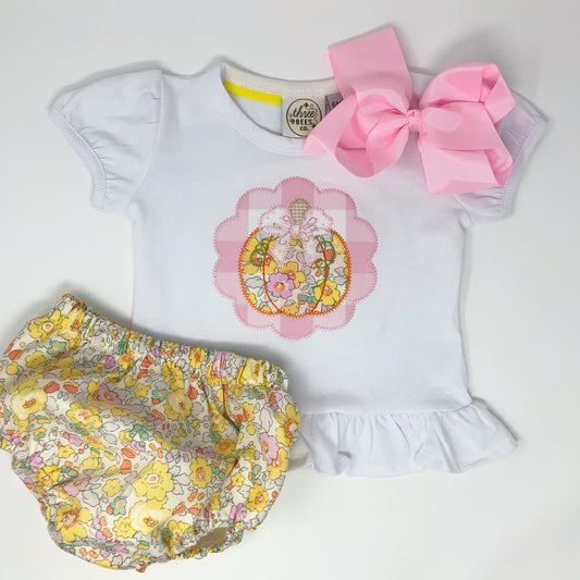 Single Pumpkin Patch Girls Applique Top