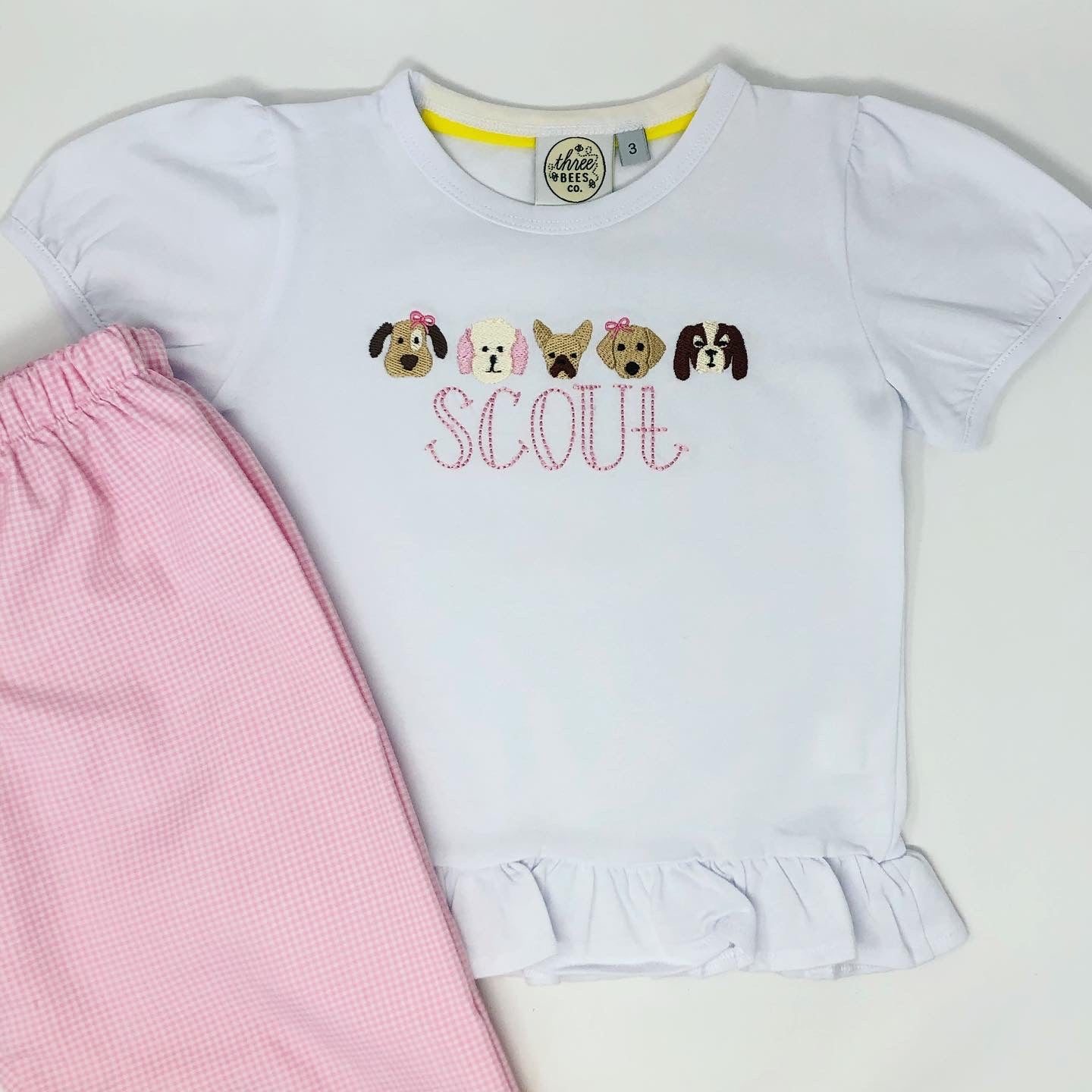 Puppy Dog Girls Embroidered Top
