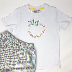 Embroidered Apple Boys T-Shirt