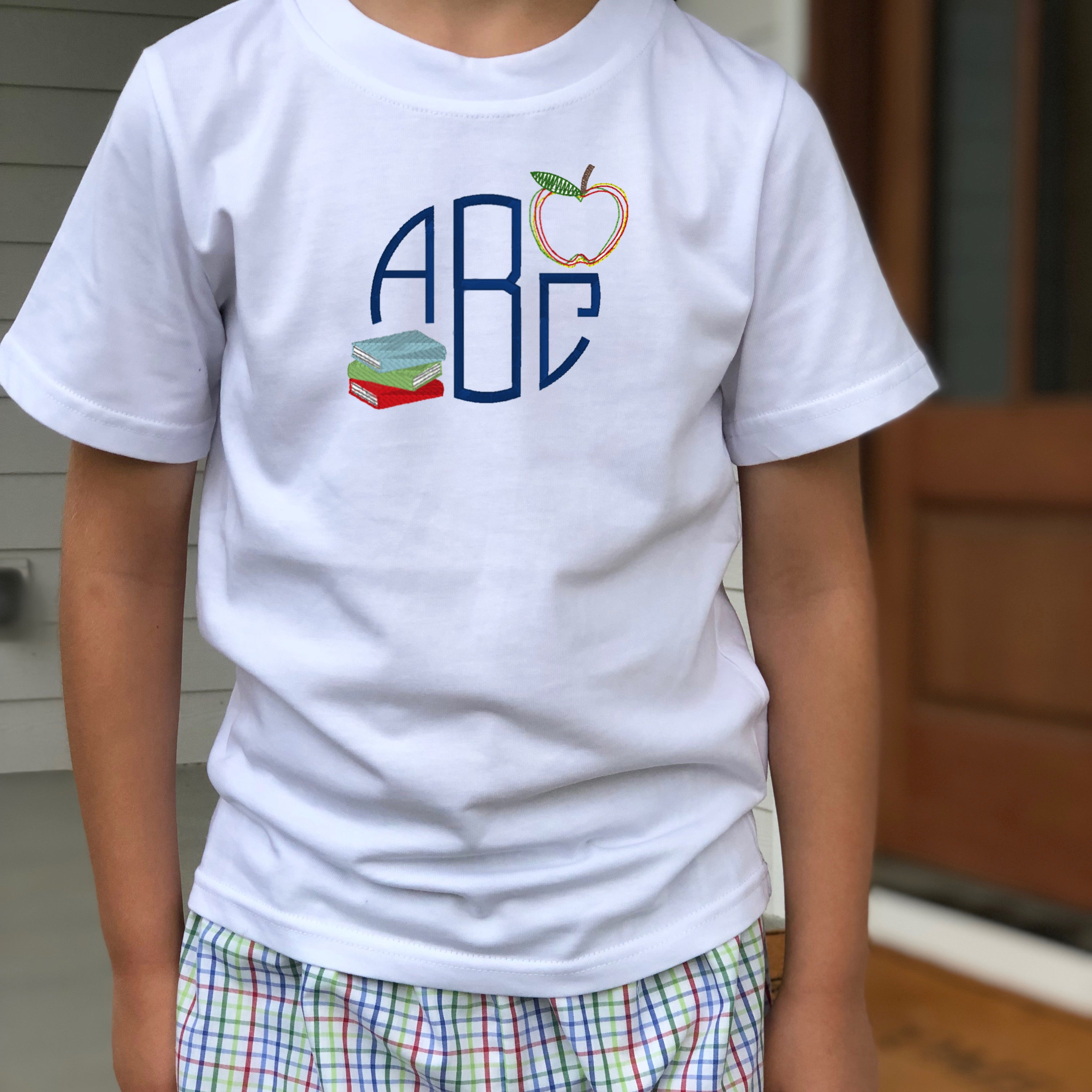 Back to School Circle Monogram Boys T-Shirt