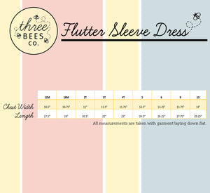 Flutter Sleeve Seersucker Stripe Dress