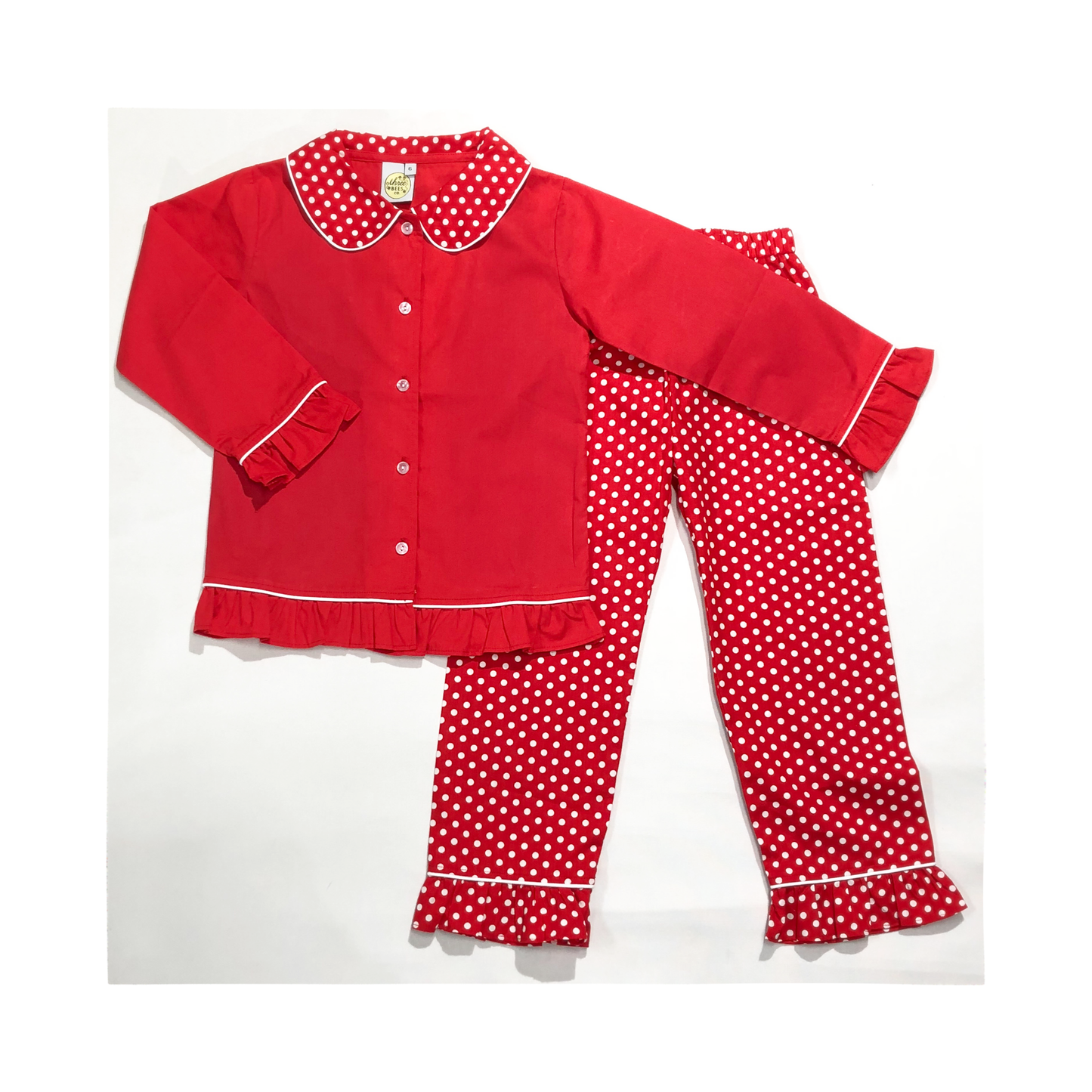 2T Polka Dot Girls Pajamas