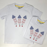 Patriotic Rockets Embroidery Boys T-Shirt