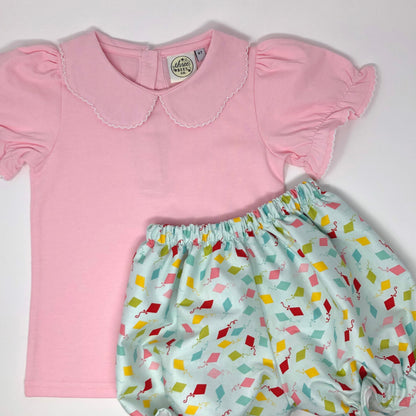 Pink Peter Pan Collared Top