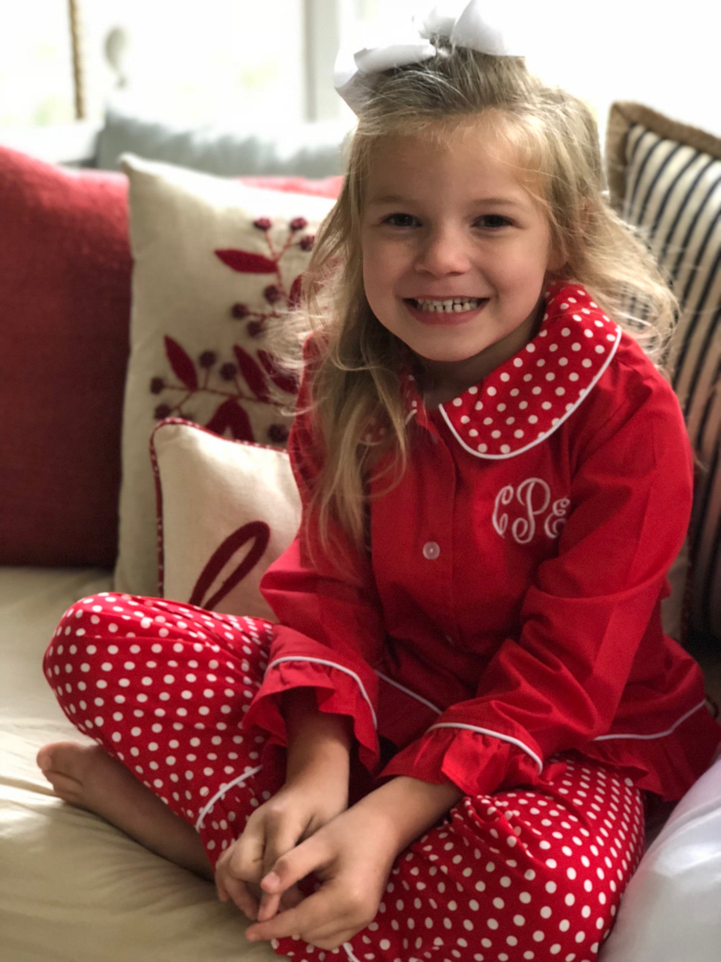 2T Polka Dot Girls Pajamas