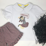 Cheerleader Applique Girls Top (Multiple Team Colors)