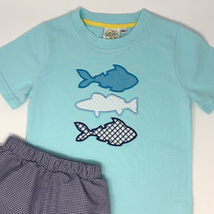 Fish Stack Trio Boys Applique T-Shirt