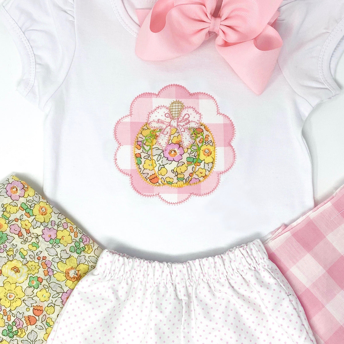 Single Pumpkin Patch Girls Applique Top