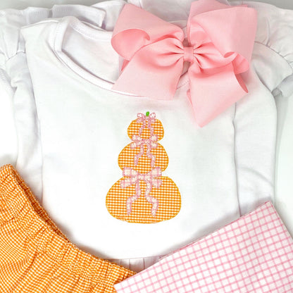 Stacked Pumpkin Girls Applique Top