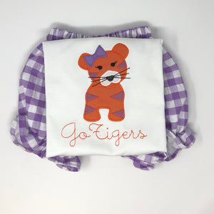Tiger with Bow Appliqué