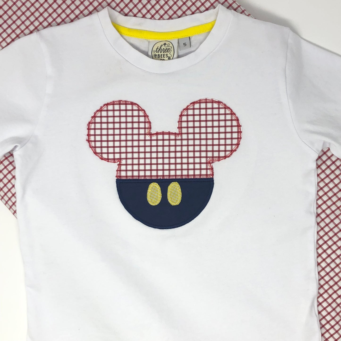 Classic Mouse Windowpane Applique T-Shirt