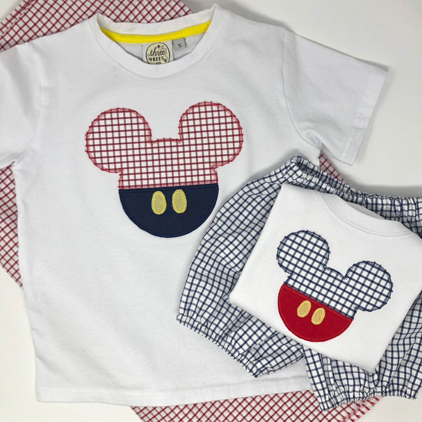 Classic Mouse Windowpane Applique T-Shirt