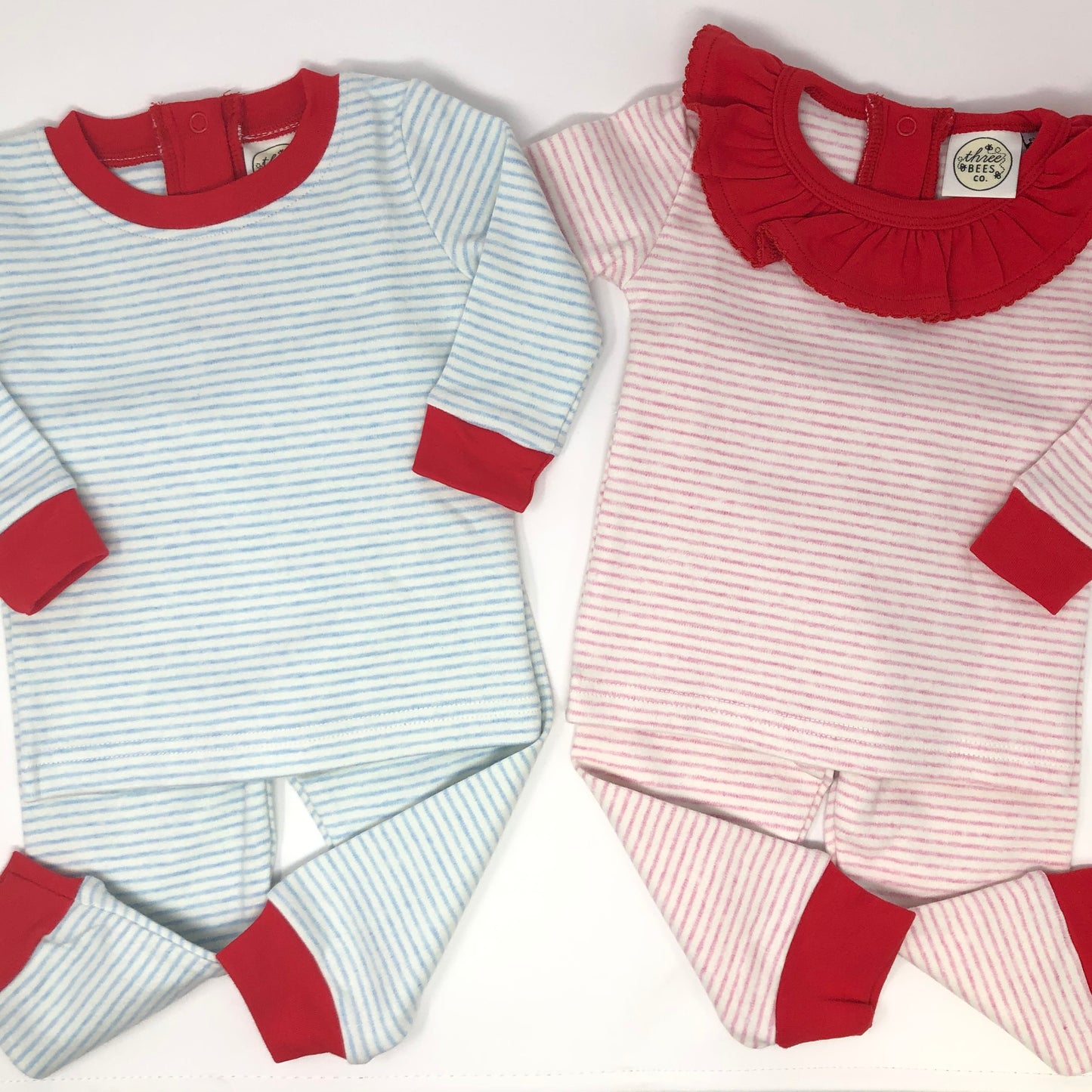 6M Sleepy Bees Pink Stripe Pajamas