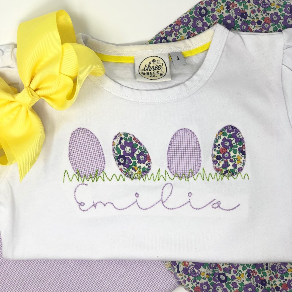 Girls Egg Applique Top