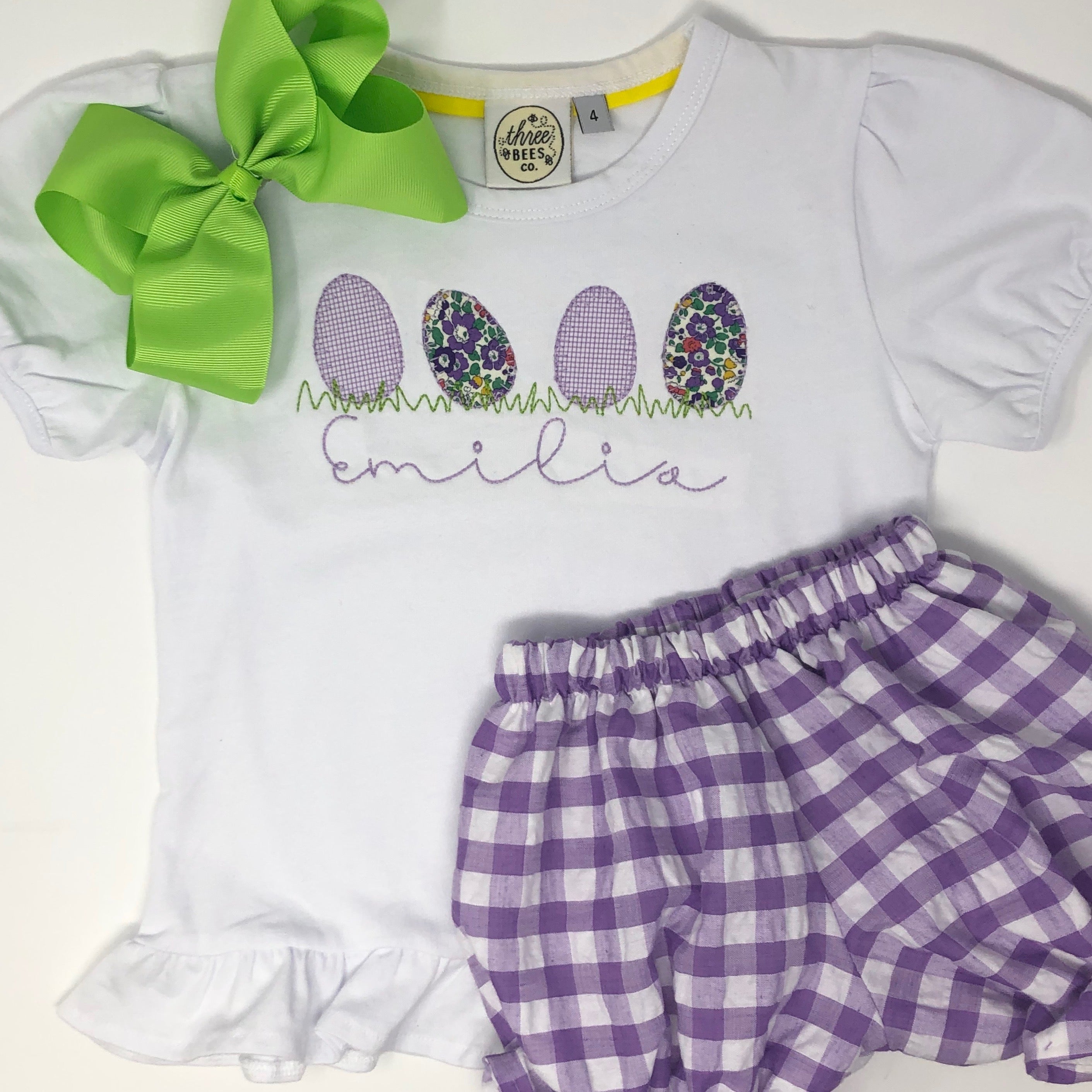 Girls Egg Applique Top