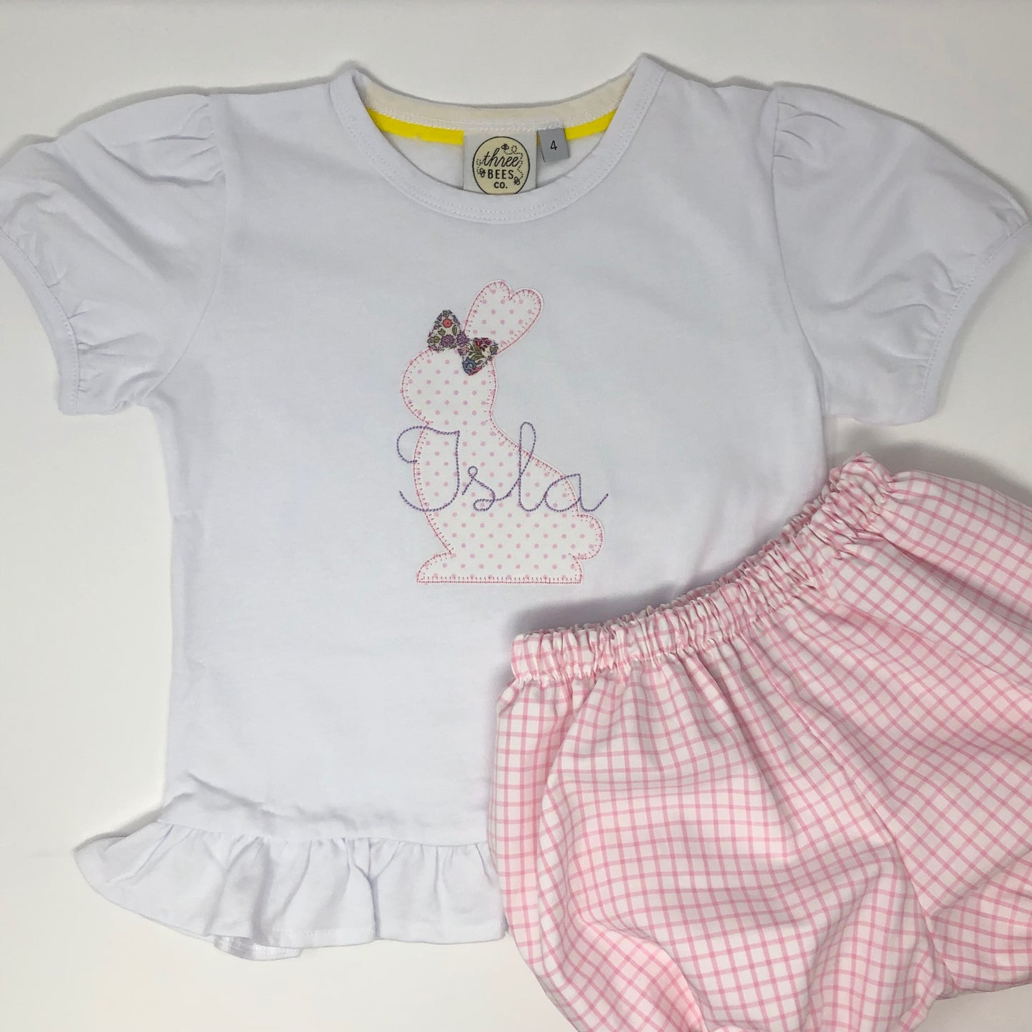 Bunny Silhouette Girls Applique Top