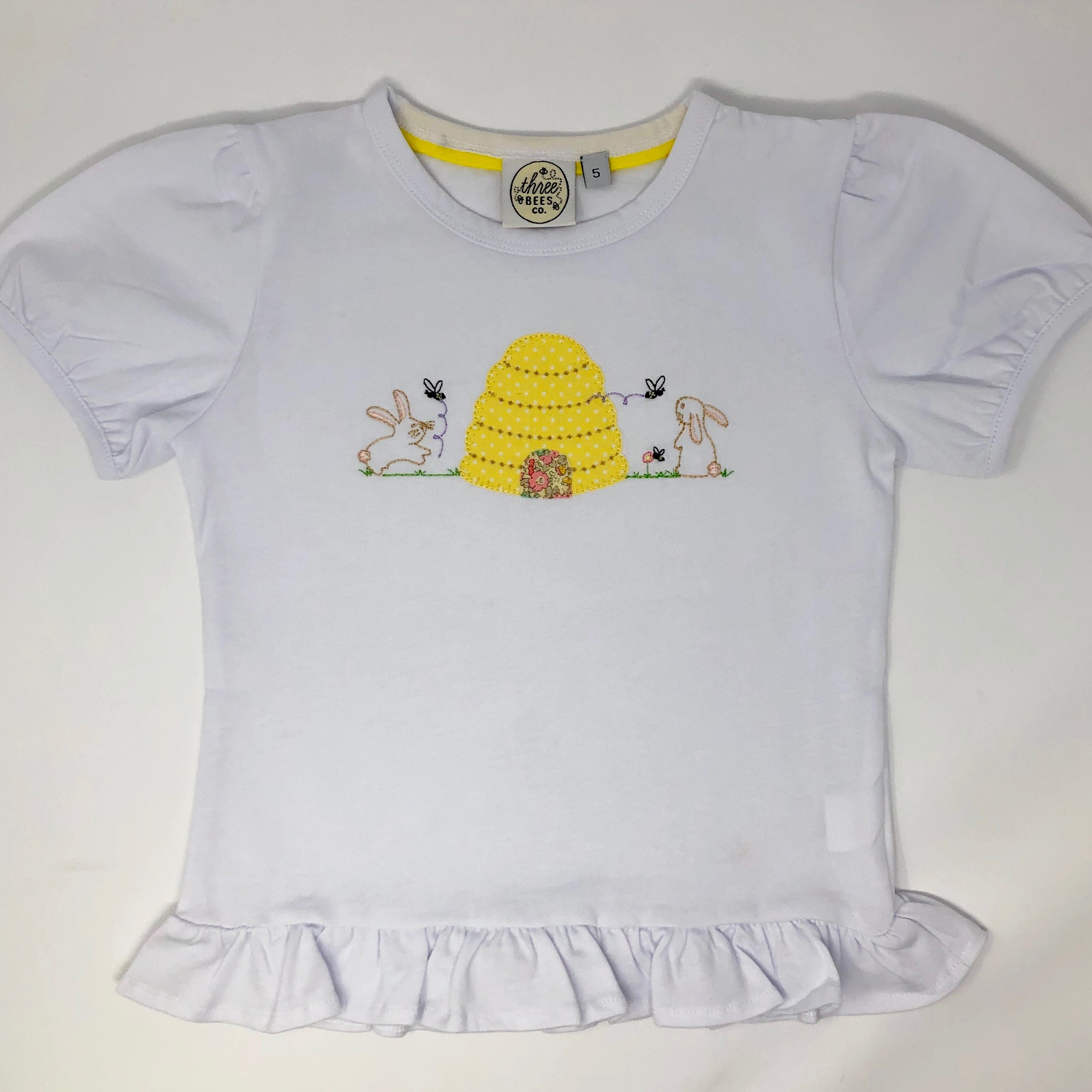 Honey Bunny Applique Girls Top
