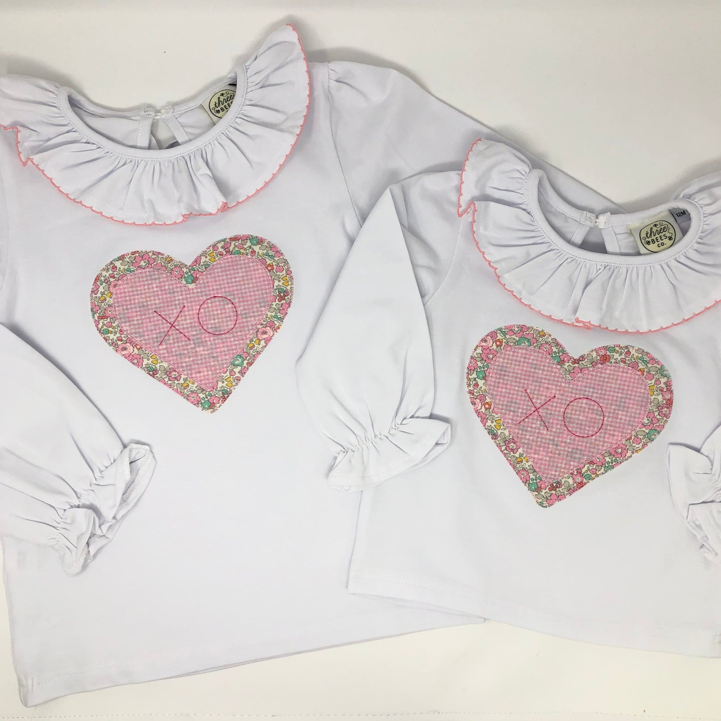 Layered Heart Girls Applique Top