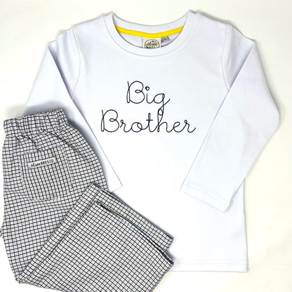 Big or Little Brother Embroidery Boys T-Shirt
