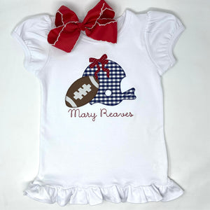 Helmet & Football Applique Girls Top