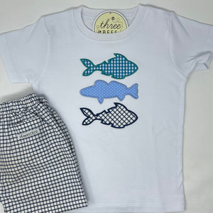 Fish Stack Trio Boys Applique T-Shirt