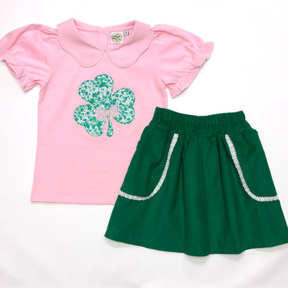 Shamrock Applique Girls Top