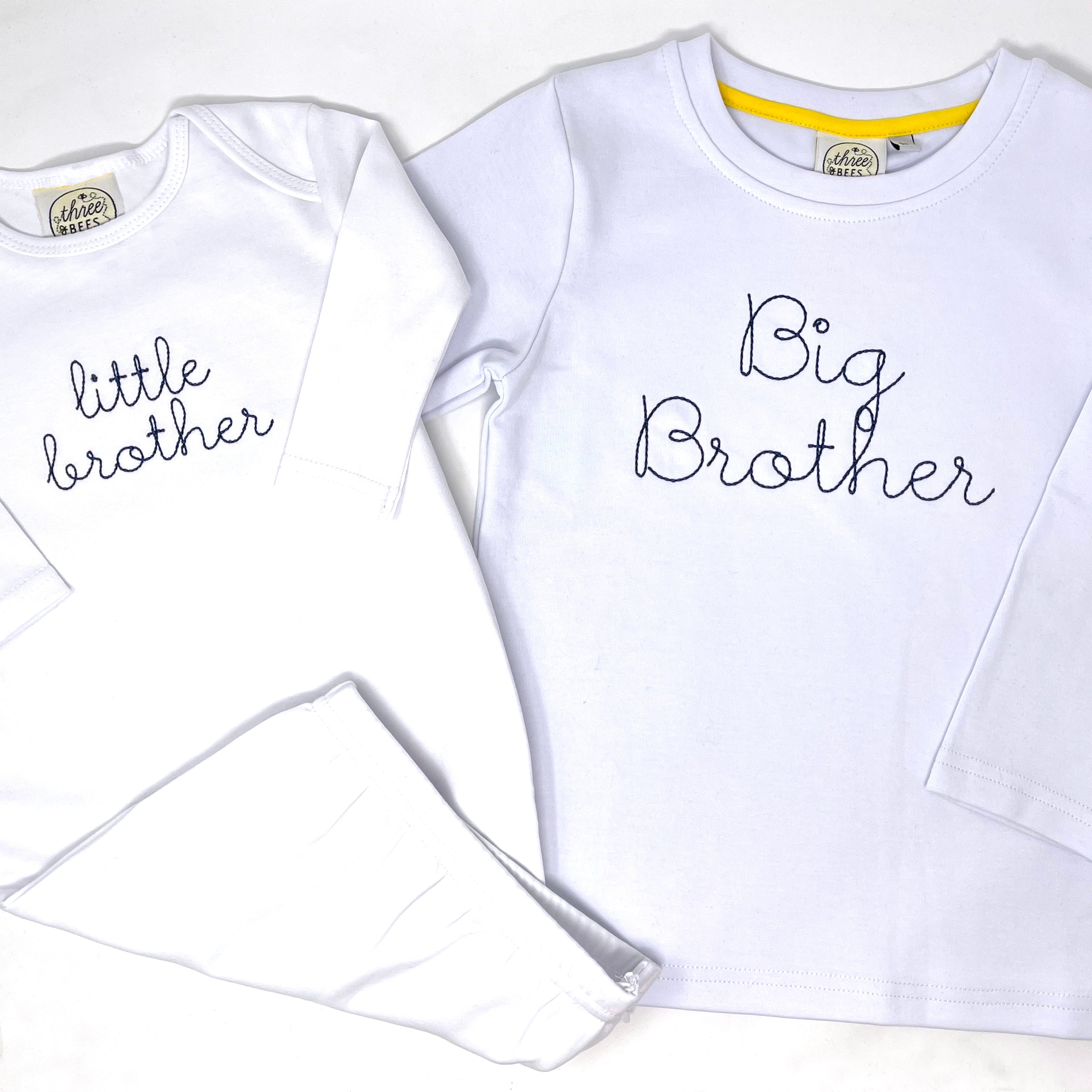Big or Little Brother Embroidery Boys T-Shirt